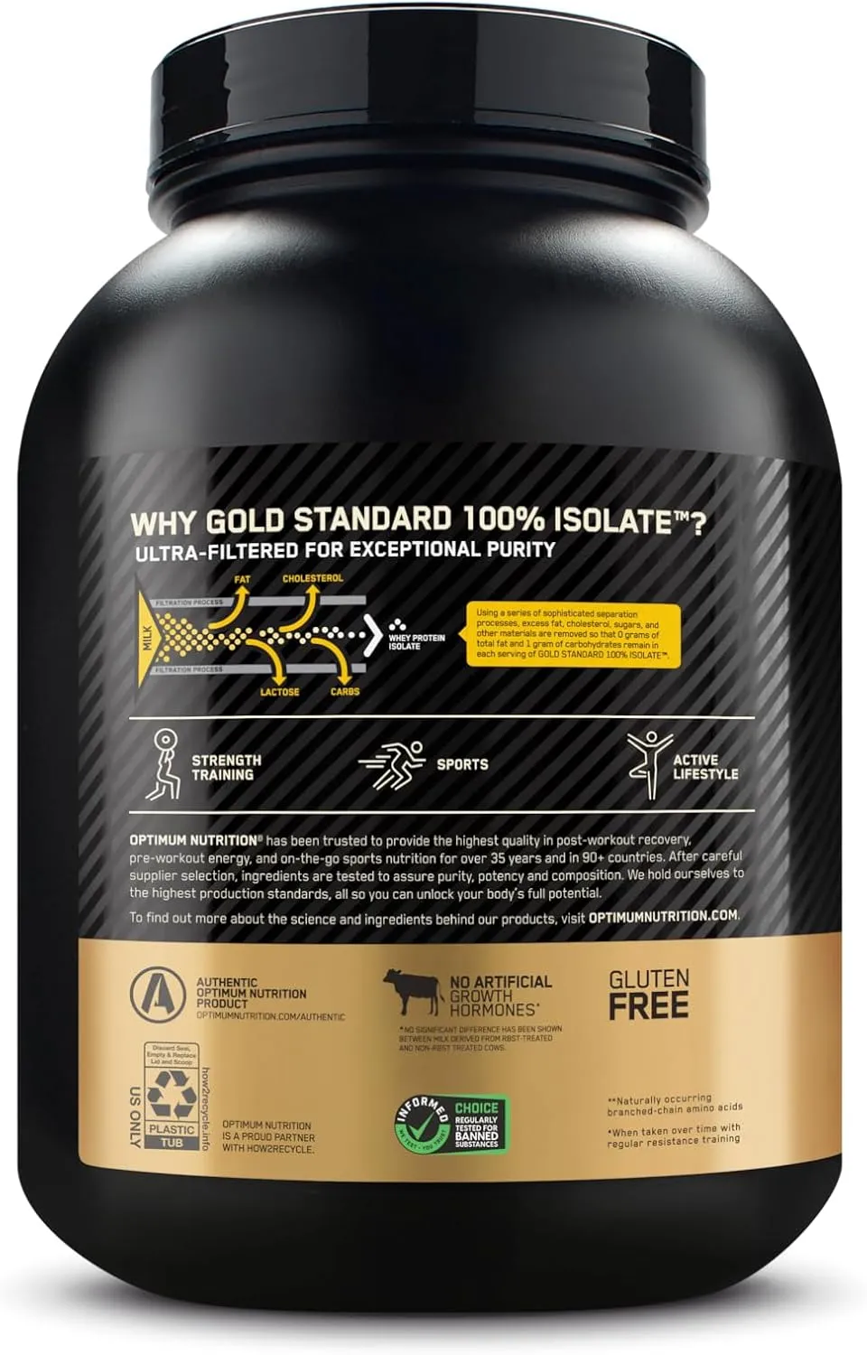 Optimum Nutrition Gold Standard 100% Isolate, Rich Vanilla, 2.91 Pounds, 44 Servings (Packaging May Vary)