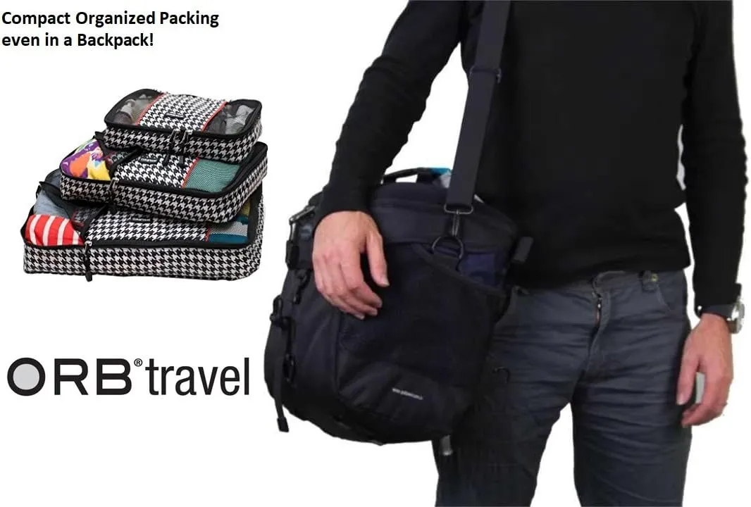 ORB Travel 3pc Packing Cubes suitcase, backpack travel organizing system set
