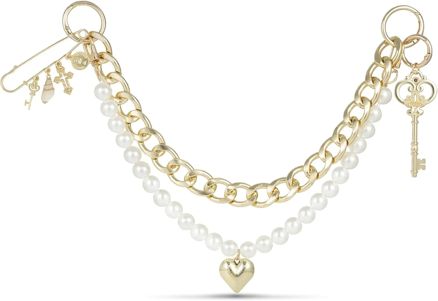 Original 4 in 1 Gold Bag Charms, Purse Charms, Pearl Bag Charms for Handbags, Purse Keychain, Bag Accessories Charms, Bag Charm Chain, Bag Charms Trendy