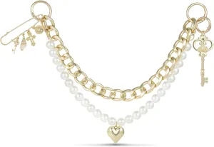 Original 4 in 1 Gold Bag Charms, Purse Charms, Pearl Bag Charms for Handbags, Purse Keychain, Bag Accessories Charms, Bag Charm Chain, Bag Charms Trendy