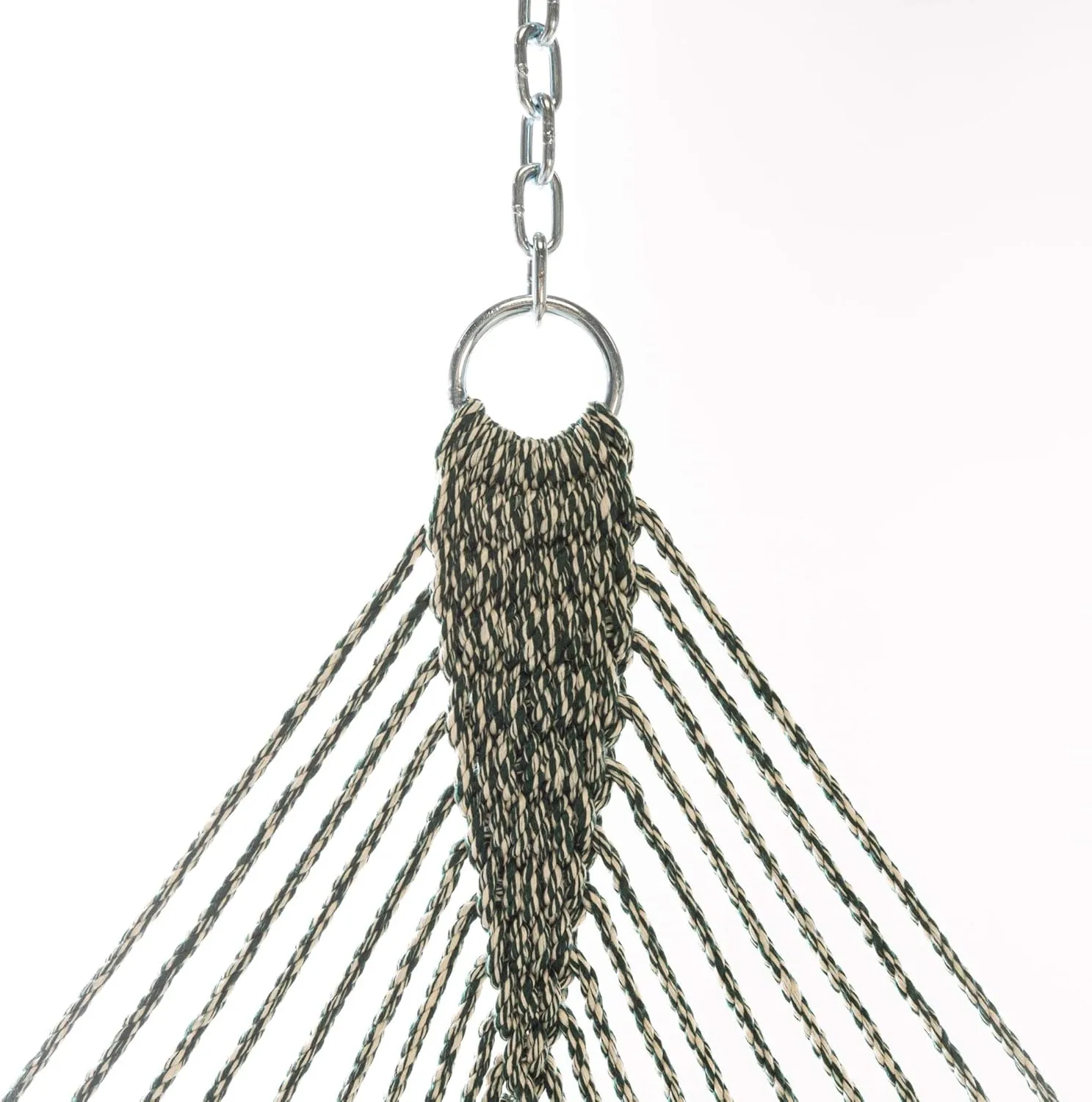 Original Pawleys Island 14DCOTG Deluxe Green Oatmeal Heirloom Tweed DURACORD Rope Hammock with Extension Chains & Tree Hooks, Handcrafted in The USA, 450 LB Weight Capacity, 13 ft. x 60 in.
