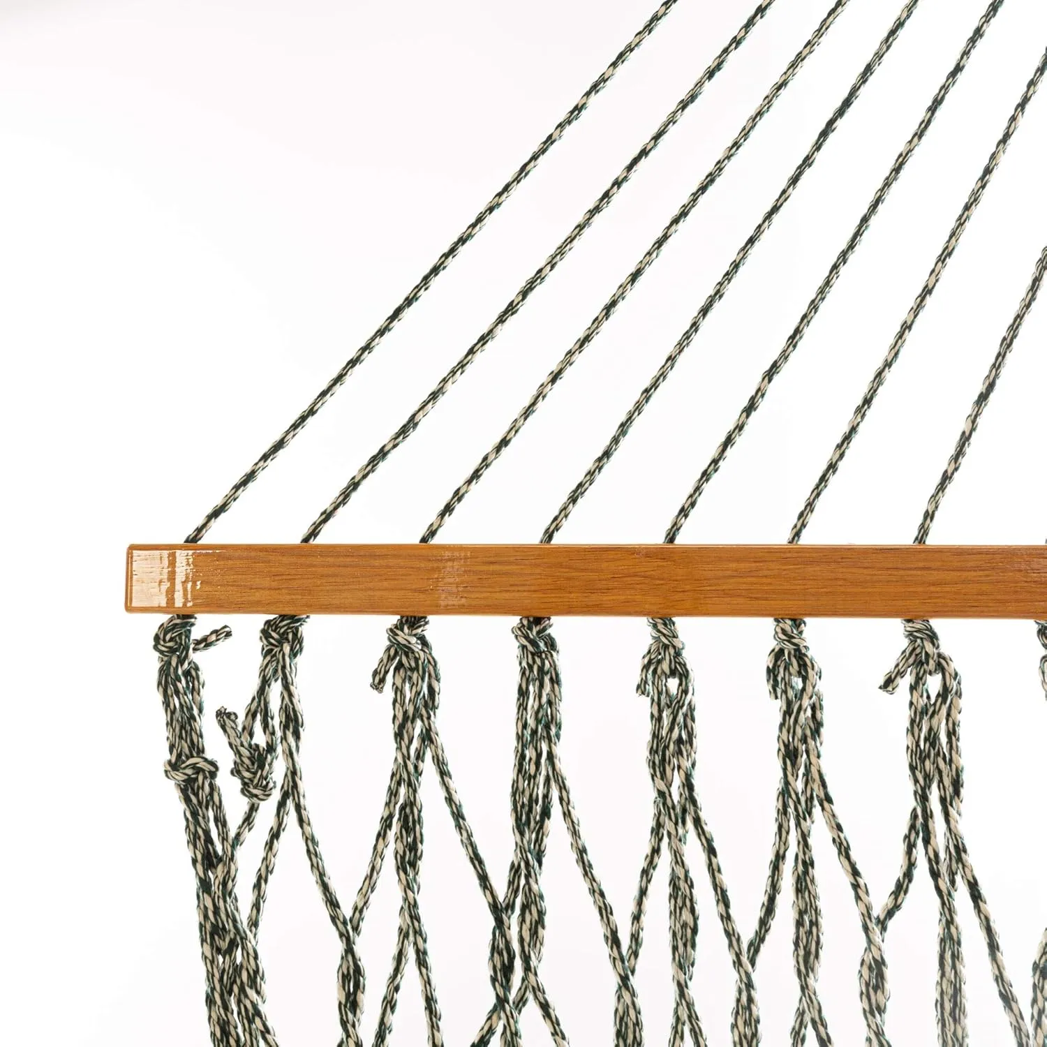Original Pawleys Island 14DCOTG Deluxe Green Oatmeal Heirloom Tweed DURACORD Rope Hammock with Extension Chains & Tree Hooks, Handcrafted in The USA, 450 LB Weight Capacity, 13 ft. x 60 in.
