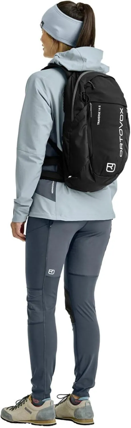 Ortovox Traverse 18L S Alpine Climbing Backpack with Shorter Back Lengths for Men & Women - Black Raven - 18 Liter