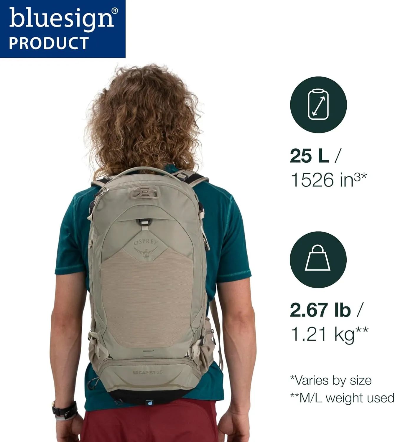 Osprey Escapist 25L Biking Backpack, Black, Medium/Large
