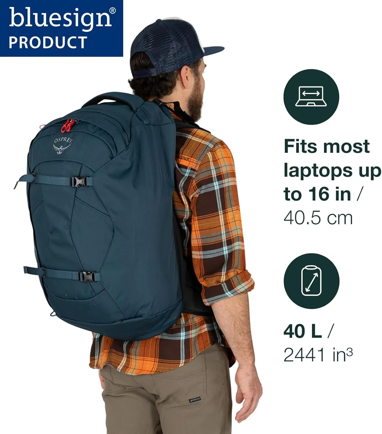 Osprey Farpoint 40L Men's Travel Backpack, Black