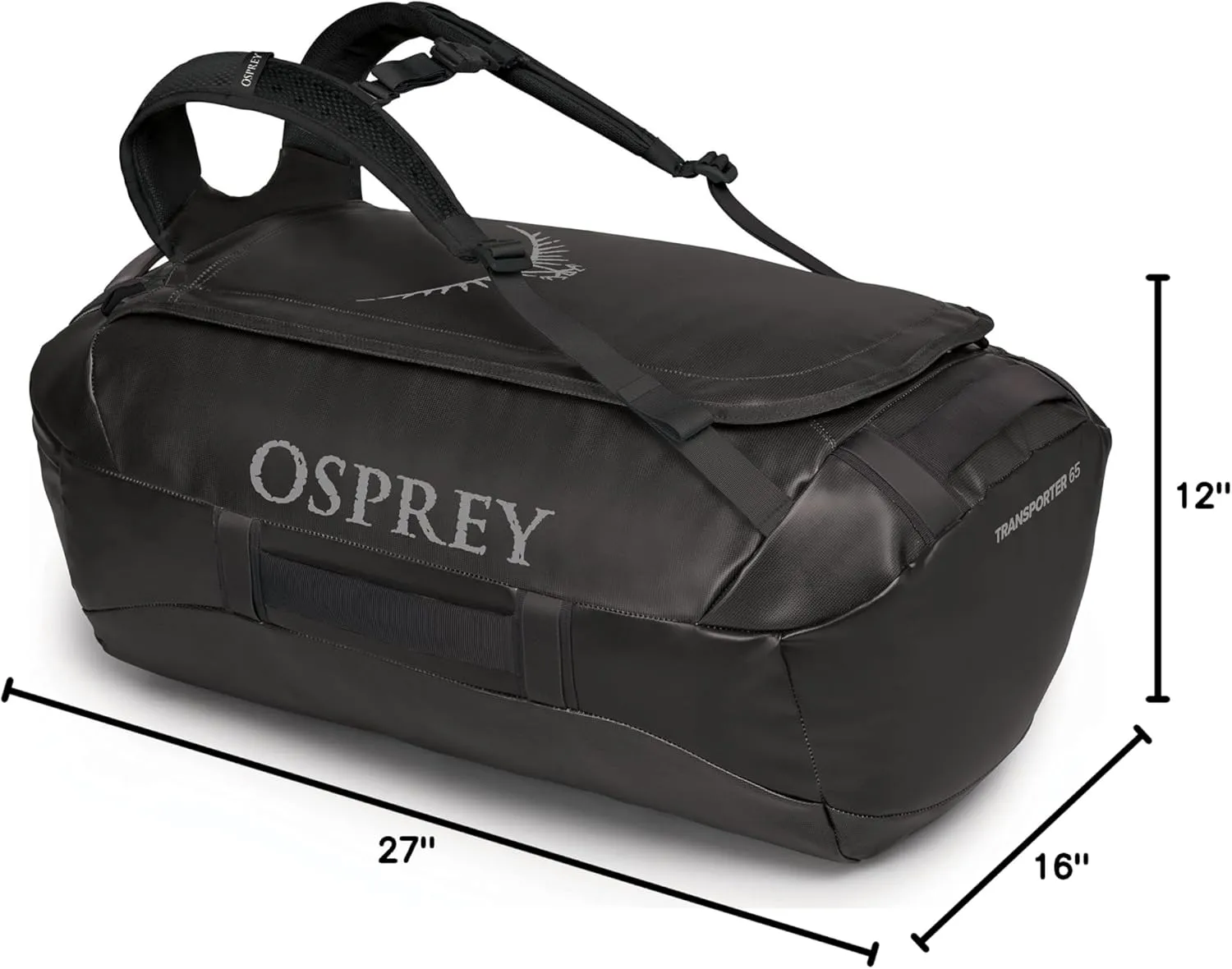 Osprey Transporter 40L Travel Duffel Bag, Black