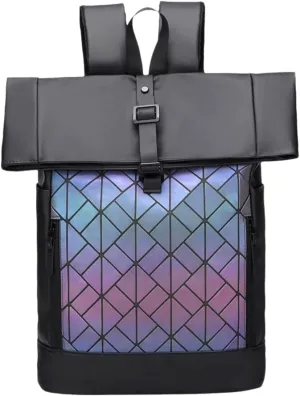 Outdoor business Backpack, men's computer backpack, business negotiation, outdoor sports, travel, daily life (Color geometric diamond lattice)