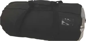Oversize 70L Waterproof Dry Duffel Offshore Gear Motor Cycle Tail Bag Hi-Vis 25 Gauge Vinyl Silver Welded Side Panels -Black