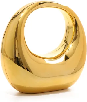 Oweisong Gold Acrylic Clutch Purse for Women Moon Hape Top Handle Handbag Colorful Clear Shoulder Evening Bag with Chain