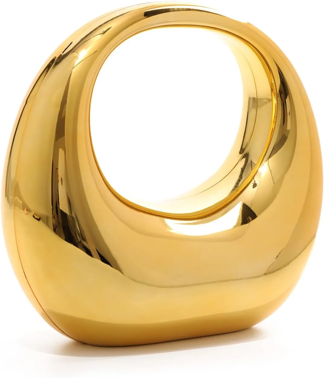 Oweisong Gold Acrylic Clutch Purse for Women Moon Hape Top Handle Handbag Colorful Clear Shoulder Evening Bag with Chain