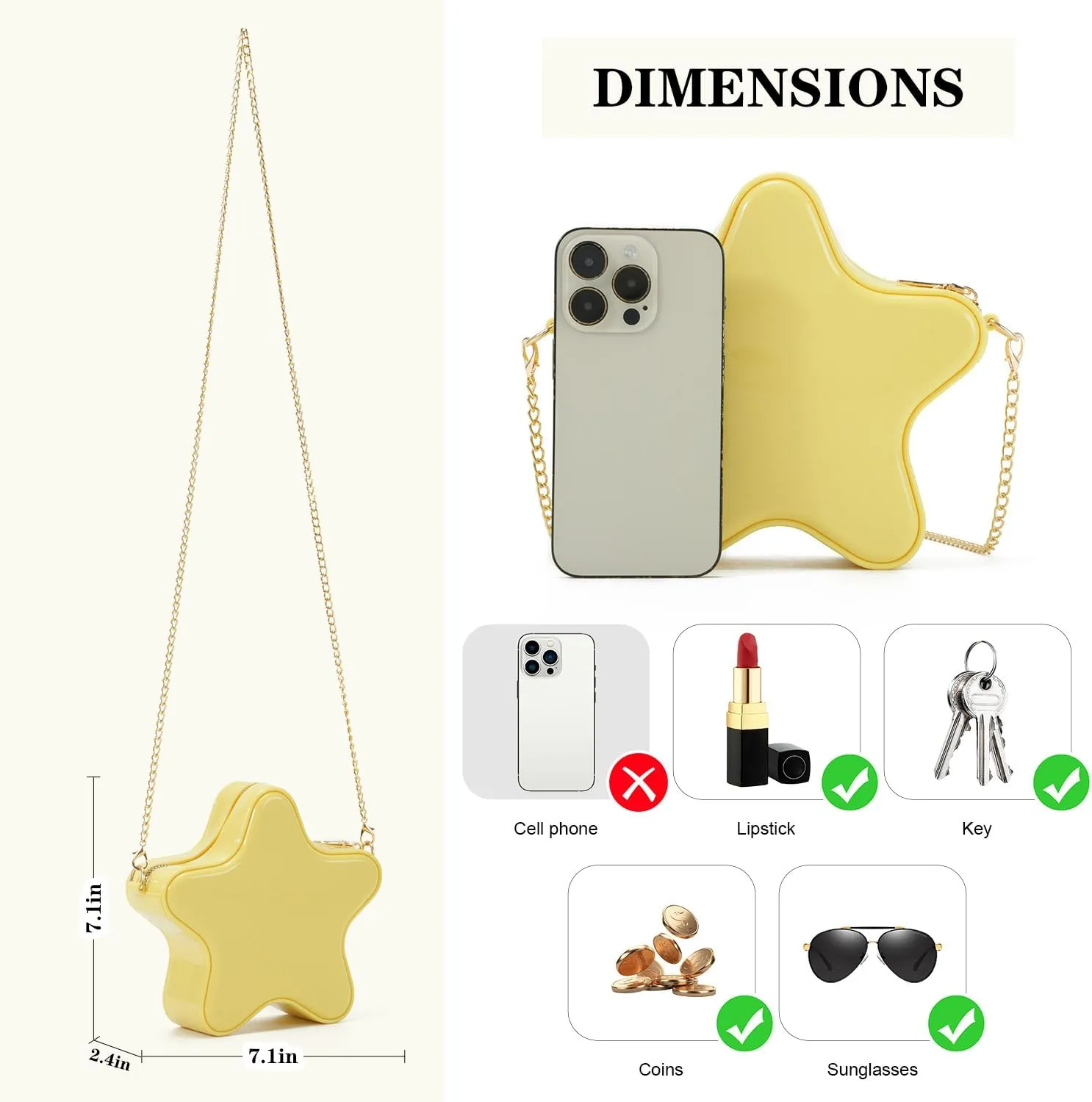 Oweisong Mini Star Fun Purses for Women Unique Novelty Crossbody Shoulder Bag Cute Leather Handbag Messenger Bag Chic Wallet