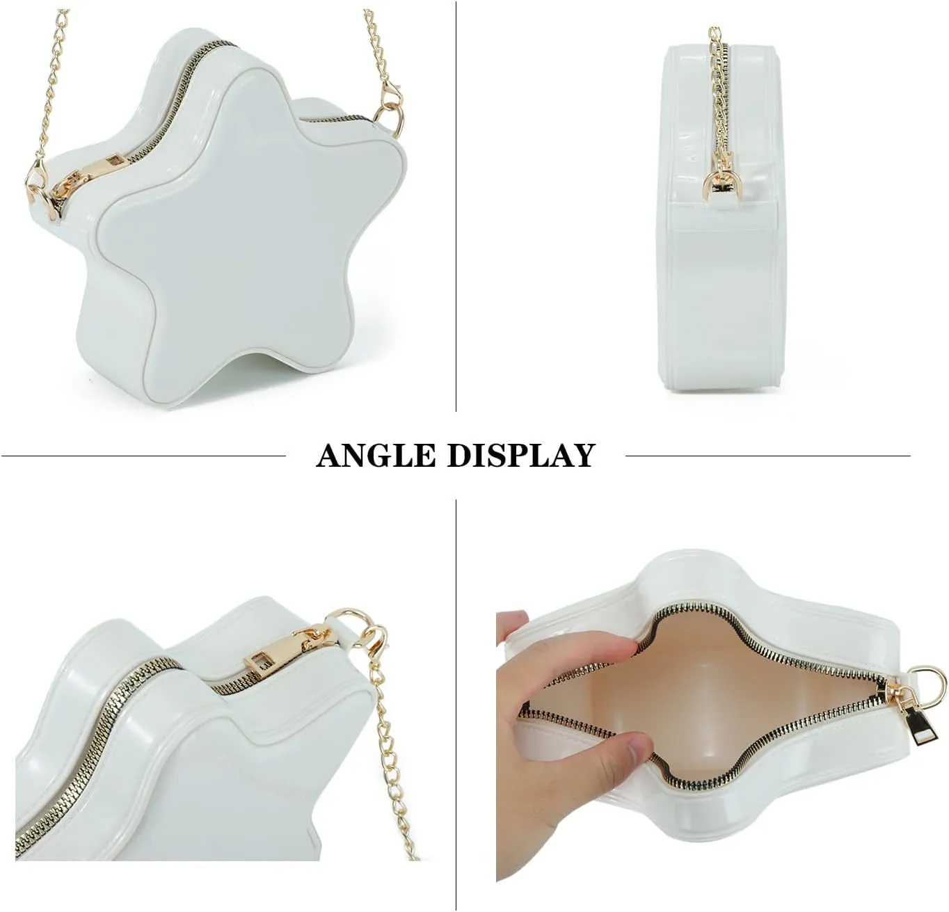 Oweisong Mini Star Fun Purses for Women Unique Novelty Crossbody Shoulder Bag Cute Leather Handbag Messenger Bag Chic Wallet