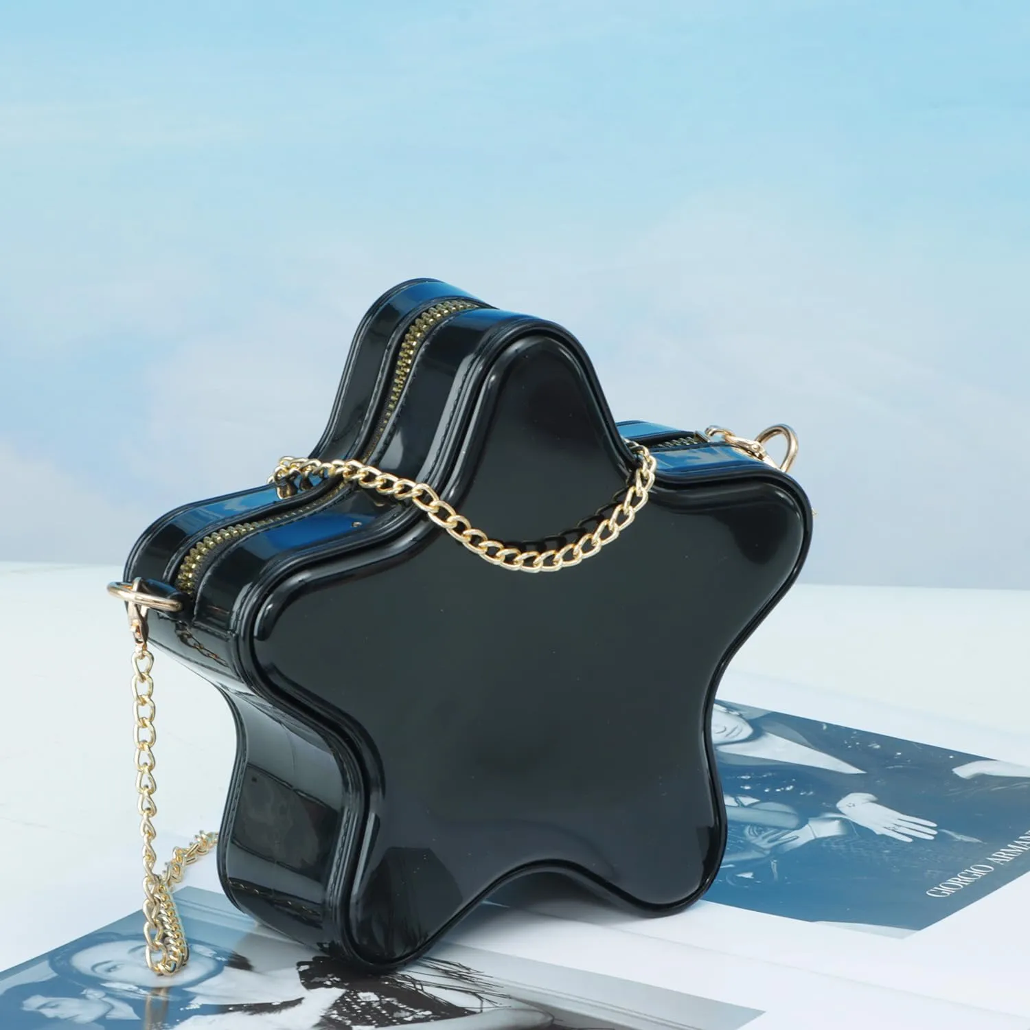 Oweisong Mini Star Fun Purses for Women Unique Novelty Crossbody Shoulder Bag Cute Leather Handbag Messenger Bag Chic Wallet