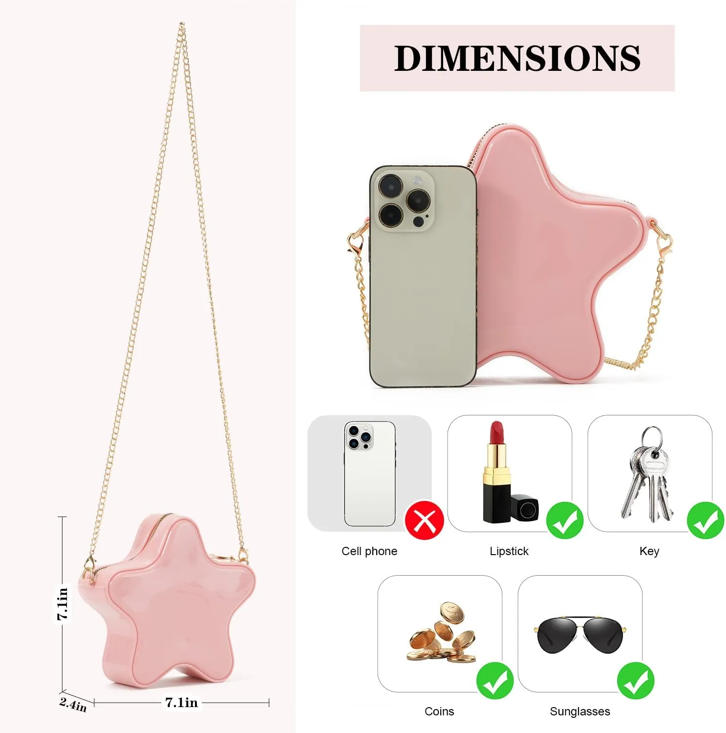 Oweisong Mini Star Fun Purses for Women Unique Novelty Crossbody Shoulder Bag Cute Leather Handbag Messenger Bag Chic Wallet