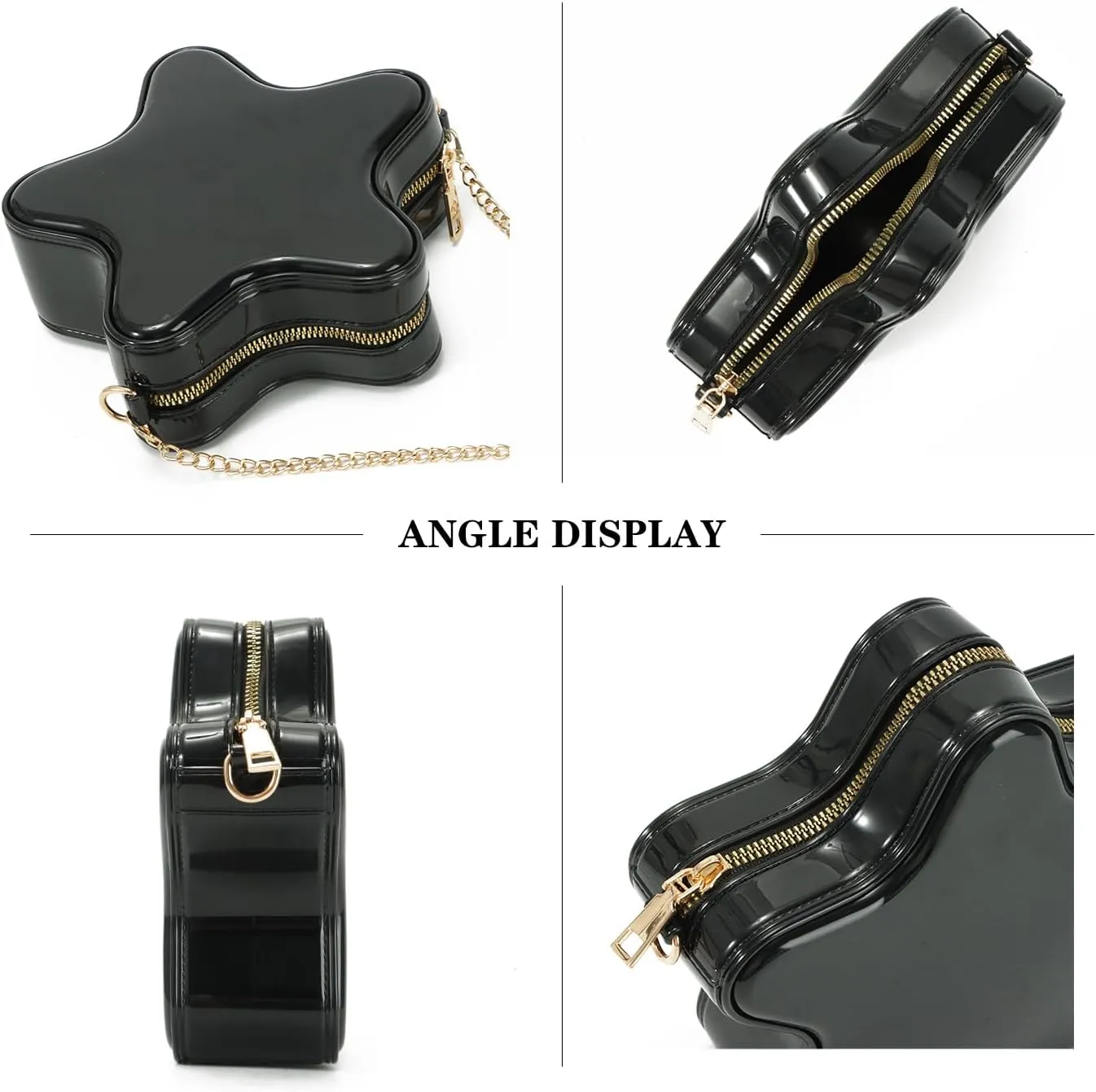 Oweisong Mini Star Fun Purses for Women Unique Novelty Crossbody Shoulder Bag Cute Leather Handbag Messenger Bag Chic Wallet