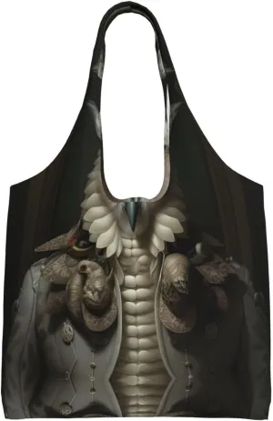 Owl animal anthropomorphism Printed Shoulder Bag - Suitable for sturdy canvas bags, shopping bags