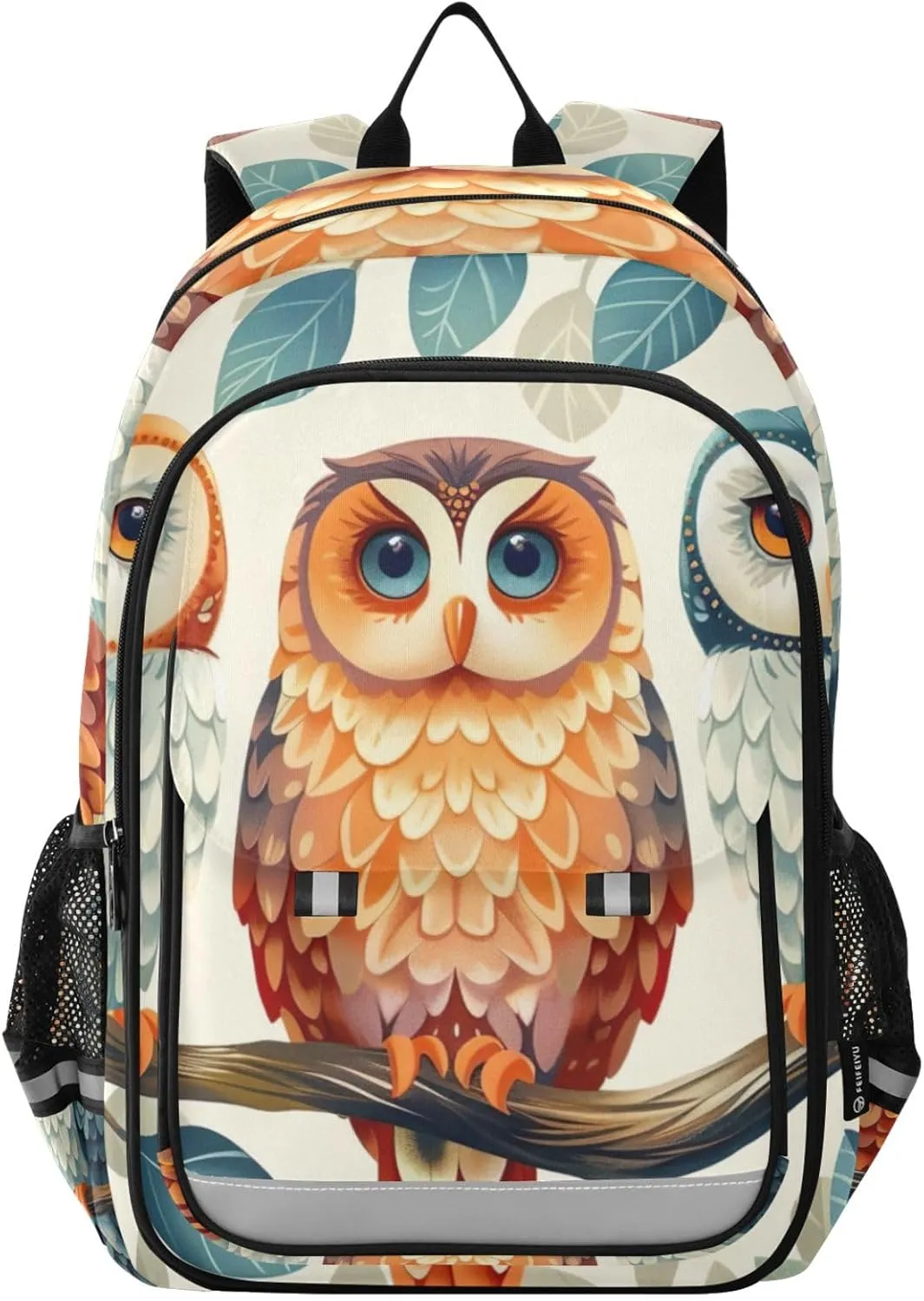 Owl Cartoon Style Print Backpack for Boys Middle-School Elementary Bookbags 20325445