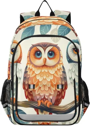 Owl Cartoon Style Print Backpack for Boys Middle-School Elementary Bookbags 20325445