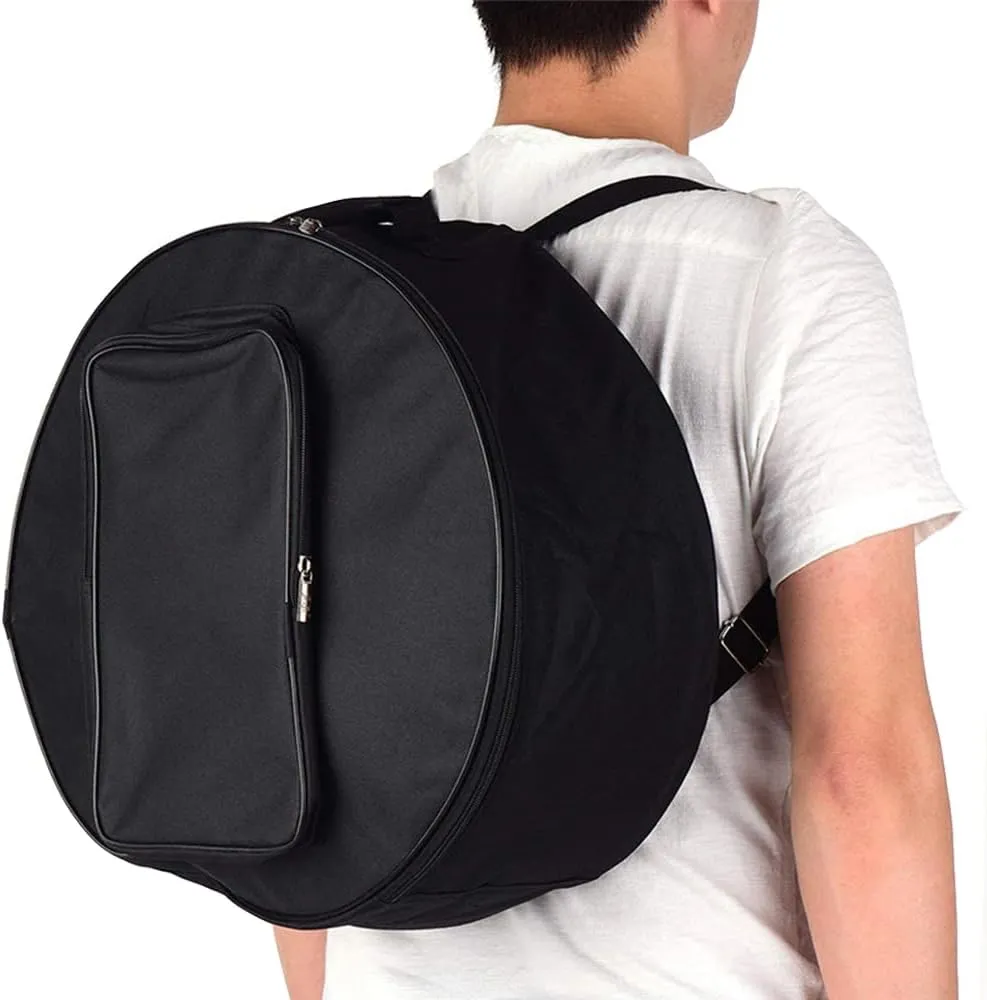 Oxford 13-14 Inch Snare Drum Bag with Adjustable Strap, Tambourine Carrying Backpack, Percussion Instruments Transport Accessories, Drumstick Pocket