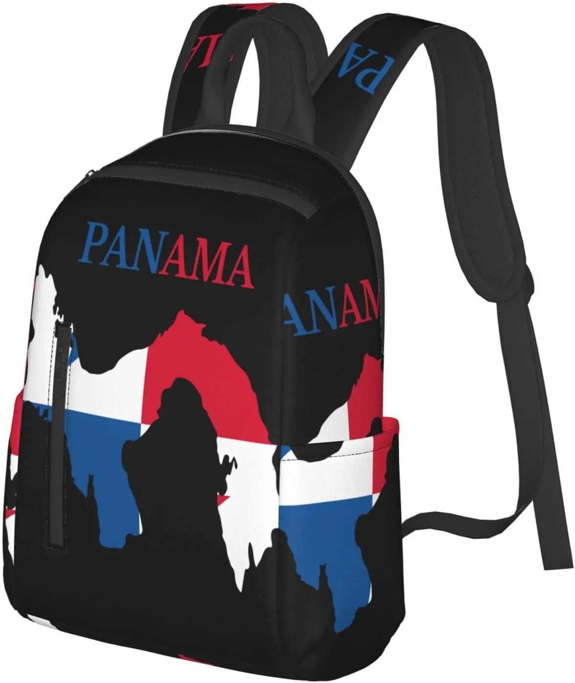 Panama Flag Map Travel Backpacks Casual Laptop Backpack Sport Rucksack Large Capacity Daypack Multi-Pockets Adjustable Strap Bag for Working Hiking