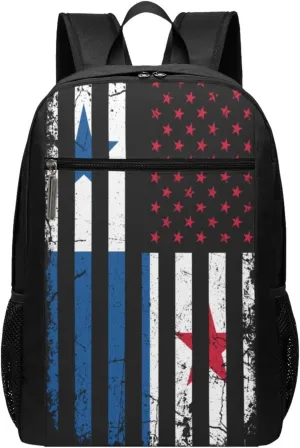 Panamanian American Flag Panama America Roots Casual Backpacks Sports Backpack Large Capacity Travel Rucksack Laptop Daypack with Multi-Pockets Adjustable Strap Work Bag for Hiking