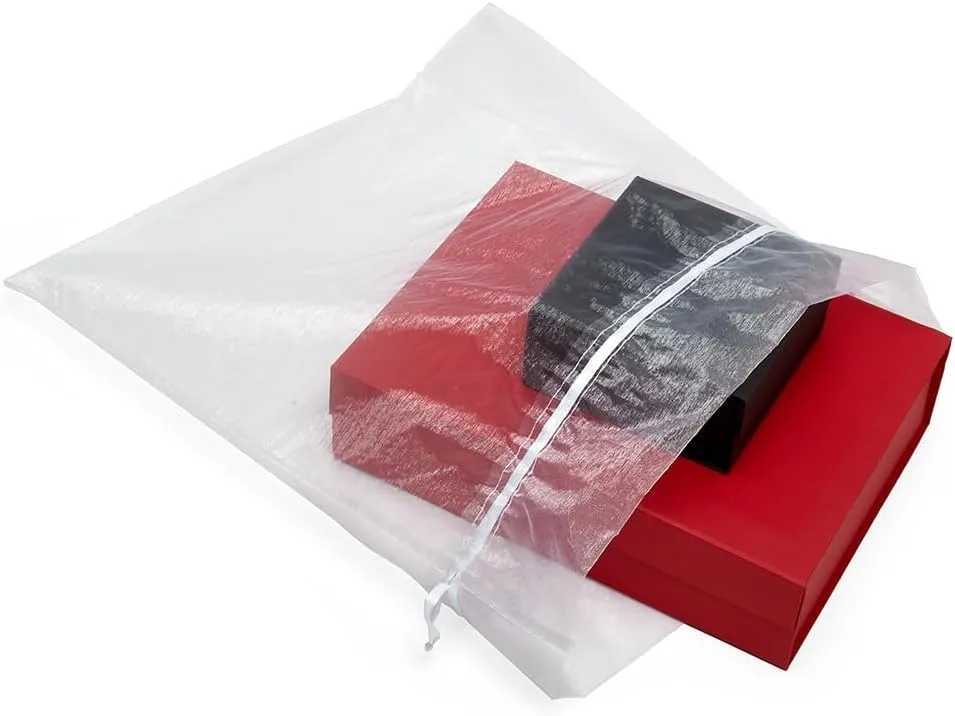 Paper Mart Organza Bags, Extra Large 20 x 21 Inches, White Mesh Gift Bags with Drawstring, Pack of 10