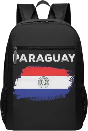 Paraguay Flag Proud Paraguayan Roots Casual Backpacks Sports Backpack Large Capacity Travel Rucksack Laptop Daypack with Multi-Pockets Adjustable Strap Work Bag for Hiking