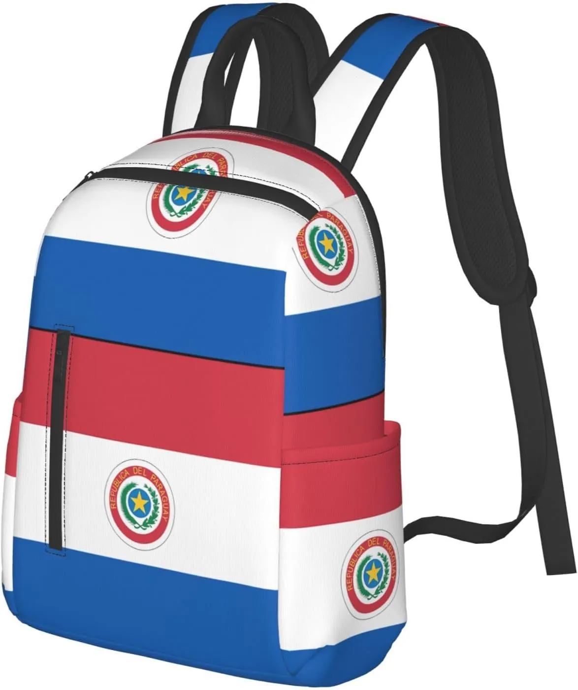 Paraguay Paraguayan Flag Travel Backpacks Casual Laptop Backpack Sport Rucksack Large Capacity Daypack Multi-Pockets Adjustable Strap Bag for Working Hiking