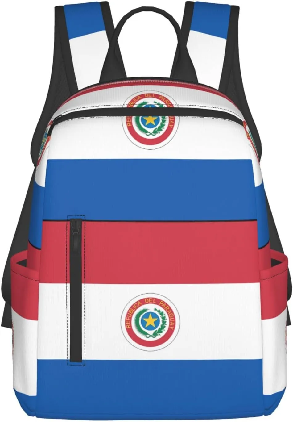 Paraguay Paraguayan Flag Travel Backpacks Casual Laptop Backpack Sport Rucksack Large Capacity Daypack Multi-Pockets Adjustable Strap Bag for Working Hiking
