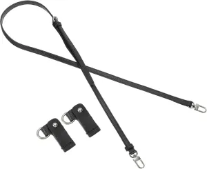 PATIKIL Leather Shoulder Straps, Adjustable Purse Straps Replacement Kit Crossbody Handbag with Silver Clasp for Mini Tote Bag, Black