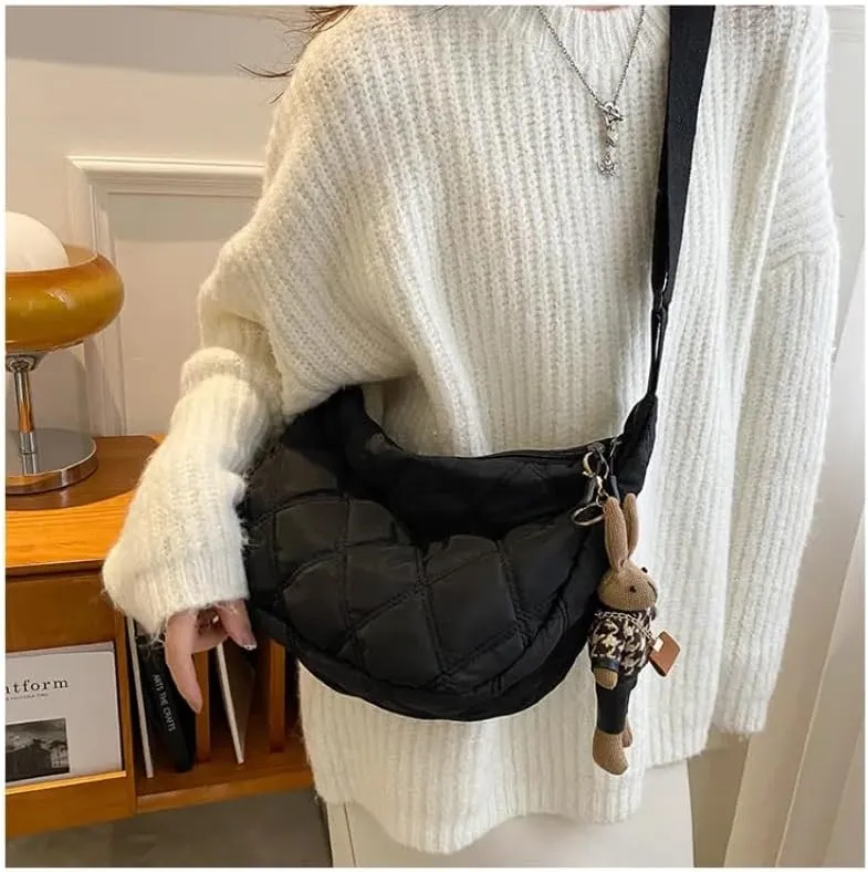 Pbkabiug Embroidery Crossbody Bags for Women Large Capacity Handbags Shoulder Messenger Bag Female Handbag Dumpling Purse