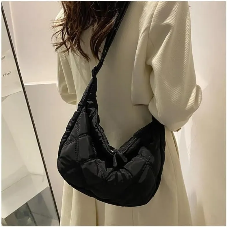 Pbkabiug Embroidery Crossbody Bags for Women Large Capacity Handbags Shoulder Messenger Bag Female Handbag Dumpling Purse