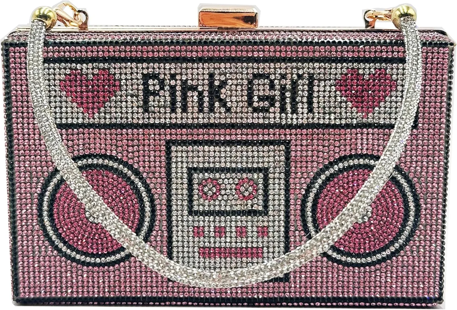 pearl&she Diamond Women Evening Handbags Purse Minaudiere Clutch Bag,Stack of Cash Dollars Crystal Clutch Purses