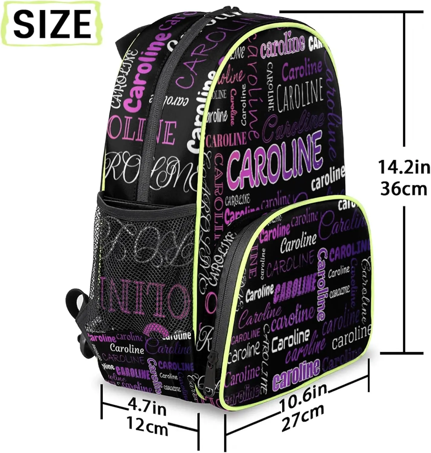 Personalized Backpack Bag with Name Lightweight Custom Shoulder Bags Waterproof Casual Backpacks Travel Laptop Bag for Travel Work Picnic 14.2in, Colorful Waves