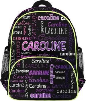 Personalized Backpack Bag with Name Lightweight Custom Shoulder Bags Waterproof Casual Backpacks Travel Laptop Bag for Travel Work Picnic 14.2in, Colorful Waves