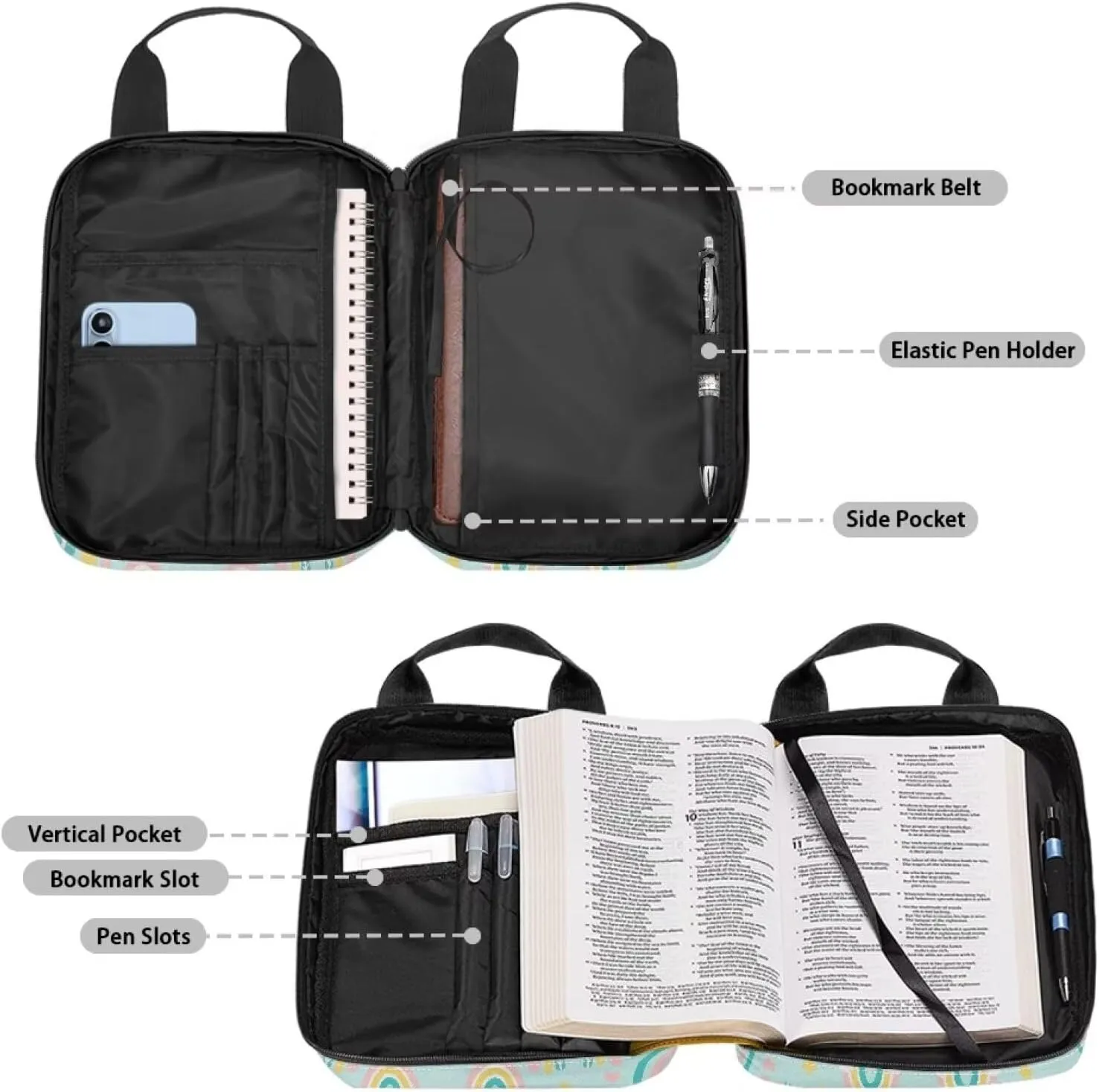 Personalized Bible Covers for Women Men Western Bible Case Bible Covers for Women Men with Pockets