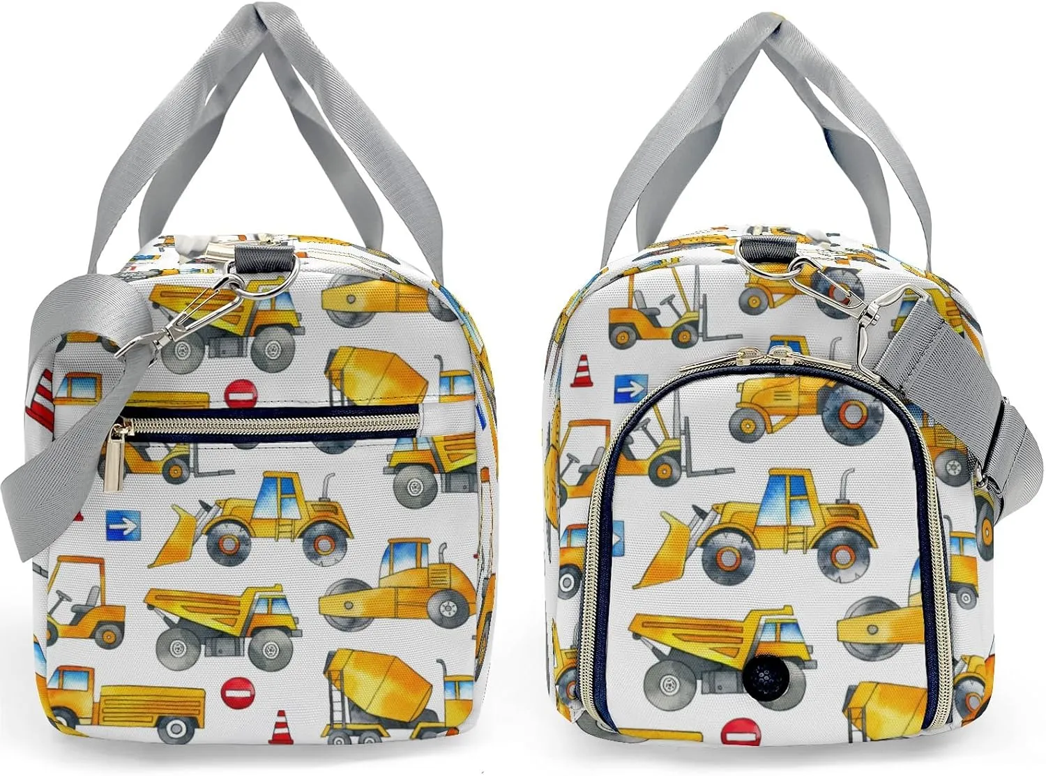 Personalized Construction Cars Duffel Bag,Customized Sport Player Travel Bag for Gifts