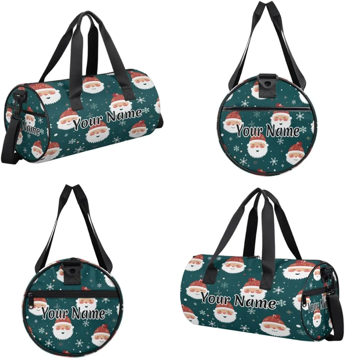 Personalized Duffel Bag for Women, Custom Christmas Gym Bag for Sports, Waterproof Dance Bag with Name, Lightweight Carryon Gym Bag, Christmas Santa Claus