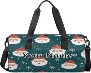 Personalized Duffel Bag for Women, Custom Christmas Gym Bag for Sports, Waterproof Dance Bag with Name, Lightweight Carryon Gym Bag, Christmas Santa Claus