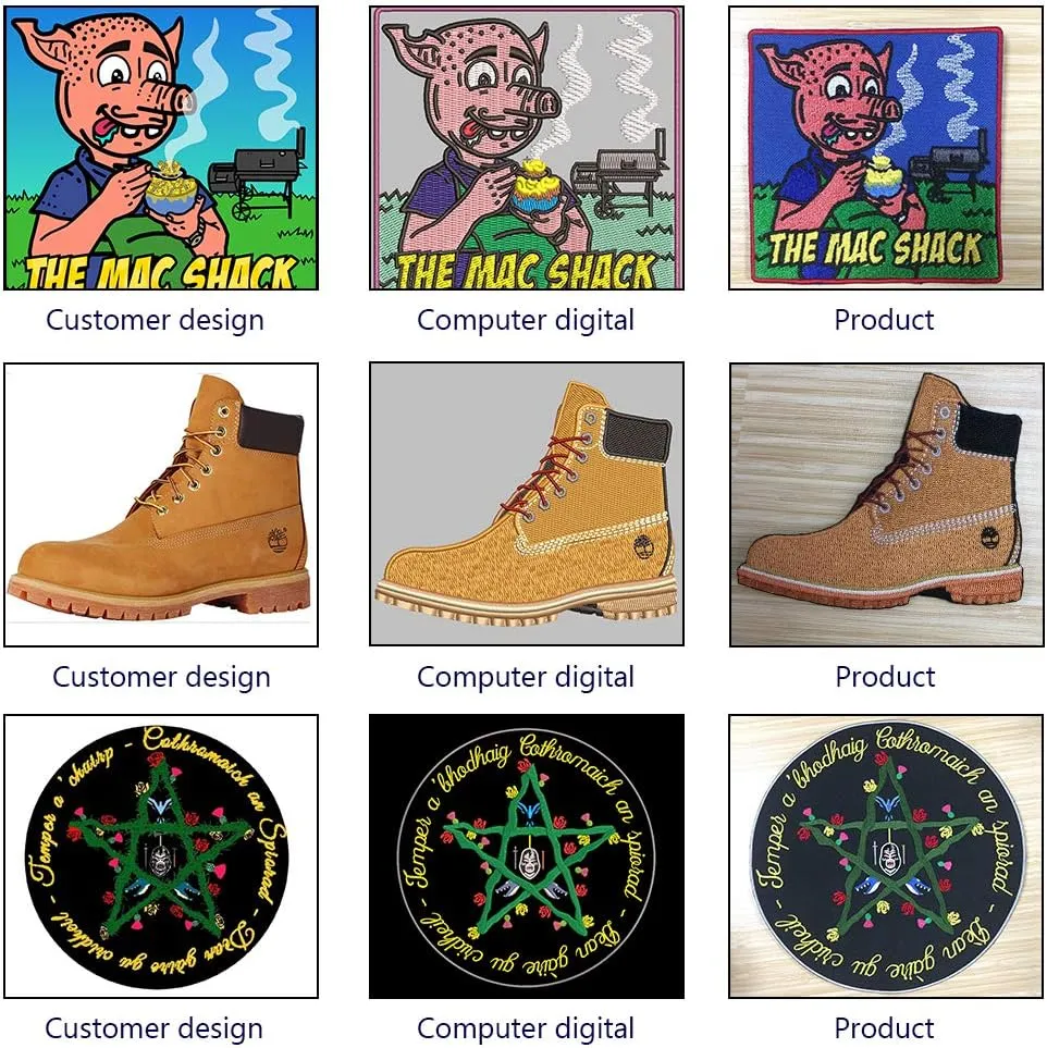 Personalized Embroidery Patches Custom Decorative Patches for Caps Hats Bags Backpacks Clothes Vest Military Uniforms Tactical Gears Iron on Sew on Hook & Loop Fasten