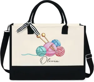 Personalized Hobby Gifts for Women - Birthday, Baking, Sewing, Crochet Gifts - 13 oz Canvas Tote Bag with Zipper