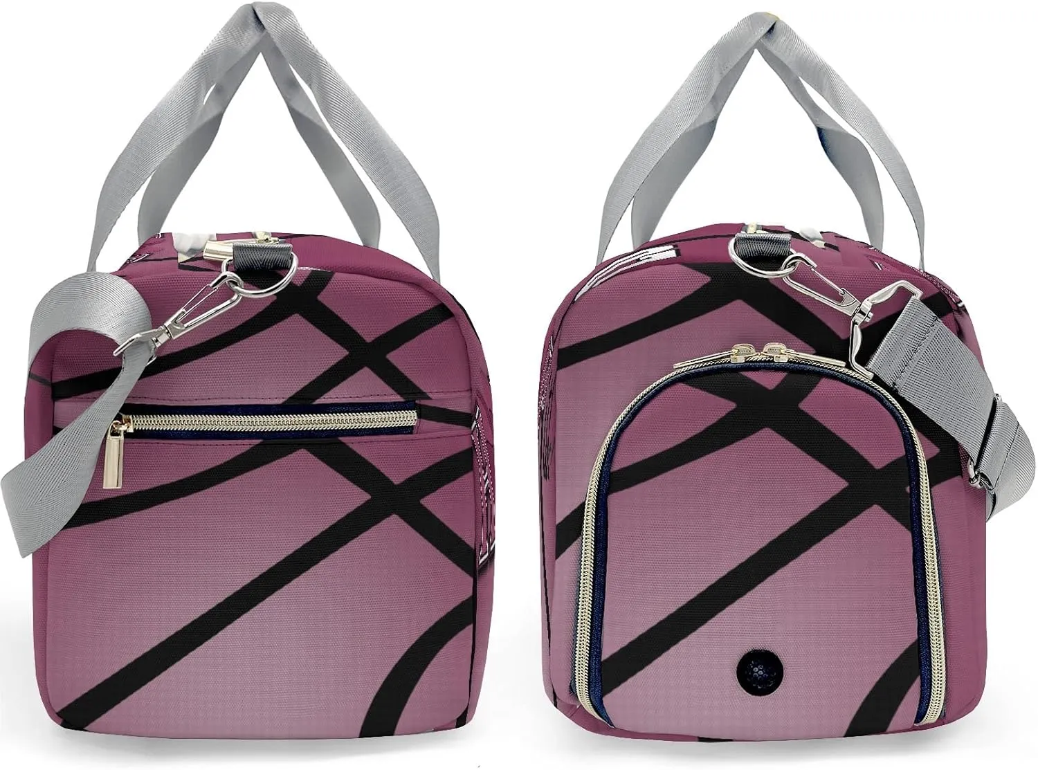 Personalized Hoop it Basketball Red Plum Duffel Bag,Customized Sport Player Travel Bag for Gifts