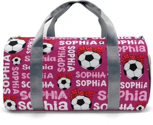 Personalized Soccer Mom Text Plum Red Duffel Bag,Customized Sport Player Travel Bag for Gifts