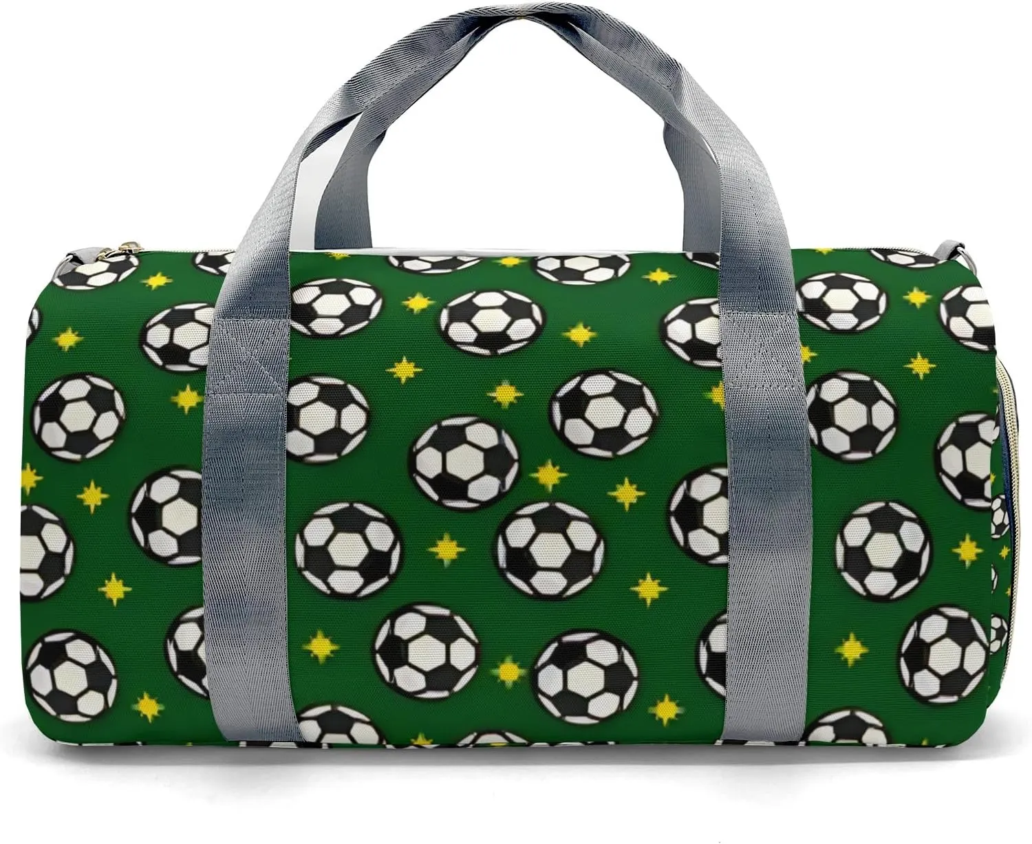 Personalized Sport Soccer Star Green Balls Duffel Bag for Boys,Customized Sport Player Travel Bag for Boys Man Gifts