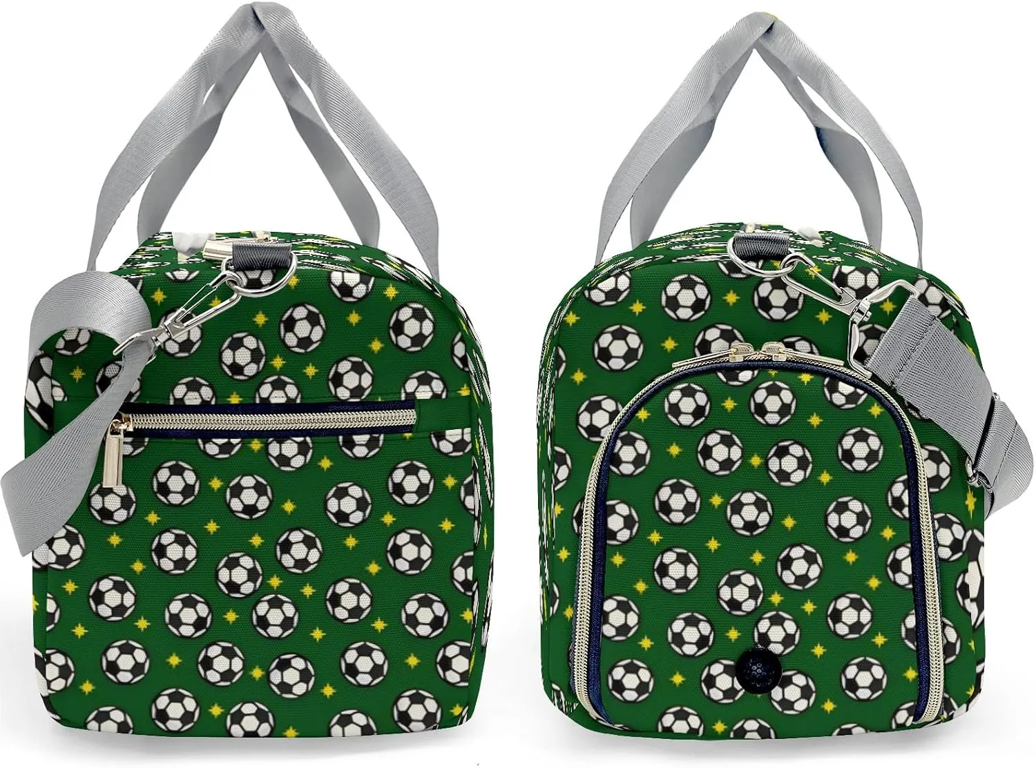 Personalized Sport Soccer Star Green Balls Duffel Bag for Boys,Customized Sport Player Travel Bag for Boys Man Gifts