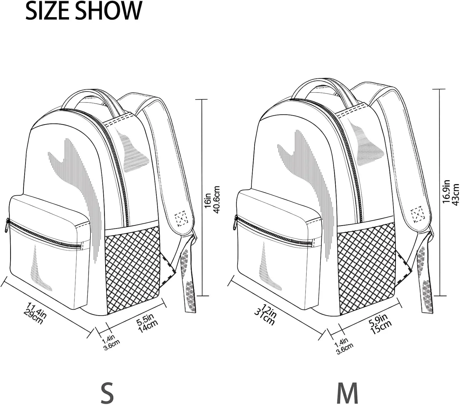 Pfrewn Custom Backpacks Personalized Gnome Bees Flying Dwarf Daisy Bookbag with Name Boys Girls School Backpack 16"