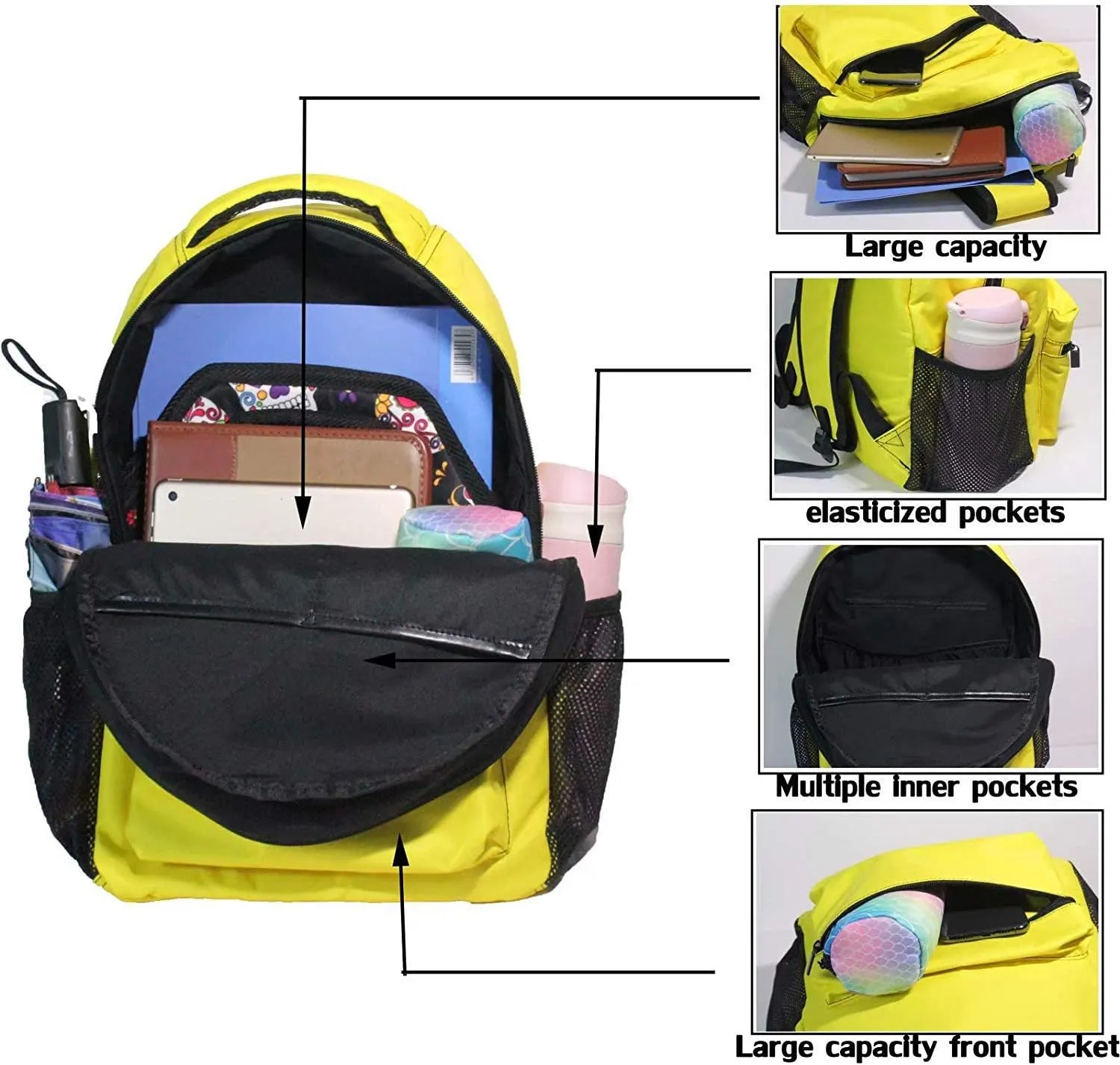 Pfrewn Wamika Welsh Corgi Dog Unicorn Backpacks for Kids Women Men, Dogs Design Computer Laptop Backpack, Casual Book Bag Travel Camping Daypack