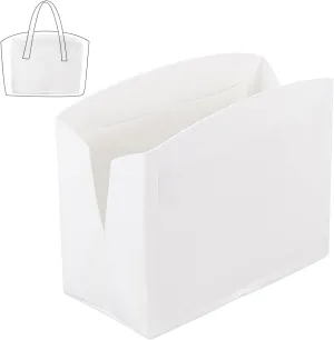 PH PandaHall Felt Purse Organizer Insert, 11.8x5.1x9 Inch White Bag Organizer with Zipper Bag in Bag Foldable Tote Bag Liner Pocket Organizer for Women Handbag Purse Wallet Travel Office
