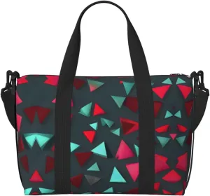 Phayah Triangular Pattern Travel Duffel Bag,Sports Tote Gym Bag,Shoulder Weekender Overnight Bag For Women