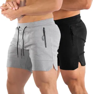 PIDOGYM Men's 5" Gym Workout Shorts,Fitted Jogging Short Pants for Bodybuilding Running Training with Zipper Pockets